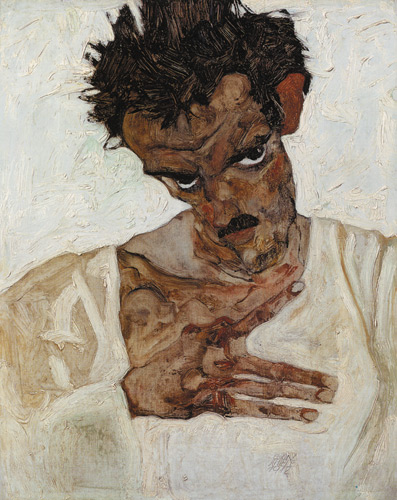 Egon Schiele, Autoritratto con la testa inclinata